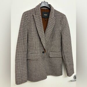 Maje Varmino Houndstooth Wool Blazer/Jacket